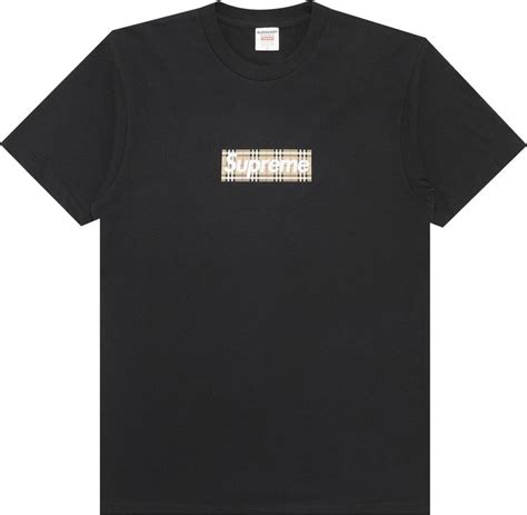 supreme burberry box logo tee black|supreme x burberry goat.